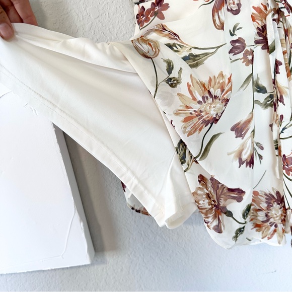 Lulus Flirty Ways Cream Floral Print Flutter Sleeve Romper - Picture 12 of 12